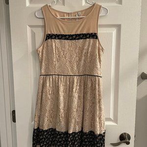 Lauren Conrad Cream/Black Lace Dress Sz 12
